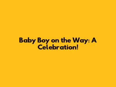 Baby Boy on the Way: A Celebration!