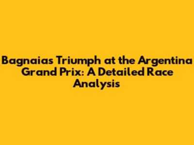 Bagnaia's Triumph at the Argentina Grand Prix: A Detailed Race Analysis