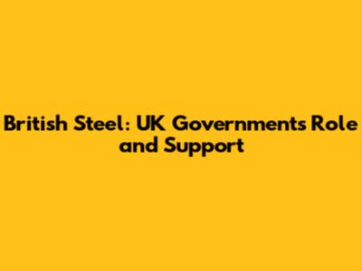 British Steel: UK Government's Role and Support