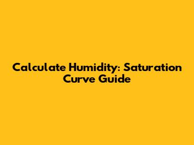 Calculate Humidity: Saturation Curve Guide