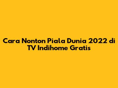 Cara Nonton Piala Dunia 2022 di TV Indihome Gratis