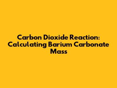 Carbon Dioxide Reaction: Calculating Barium Carbonate Mass
