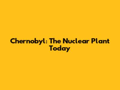 Chernobyl: The Nuclear Plant Today