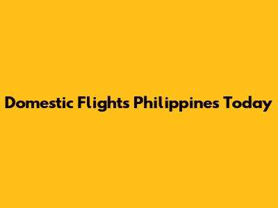 Domestic Flights Philippines Today