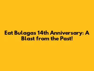 Eat Bulaga's 14th Anniversary: A Blast from the Past!