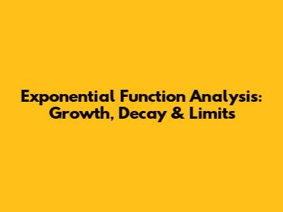 Exponential Function Analysis: Growth, Decay & Limits