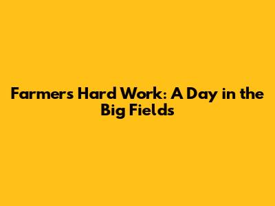 Farmers' Hard Work: A Day in the Big Fields