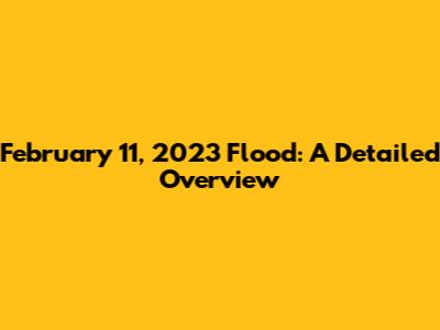 February 11, 2023 Flood: A Detailed Overview
