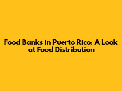 Food Banks in Puerto Rico: A Look at Food Distribution