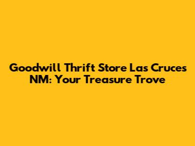 Goodwill Thrift Store Las Cruces NM: Your Treasure Trove