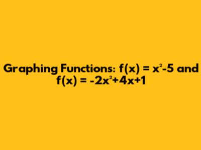 Graphing Functions: f(x) = x²-5 and f(x) = -2x²+4x+1