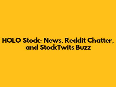 HOLO Stock: News, Reddit Chatter, and StockTwits Buzz
