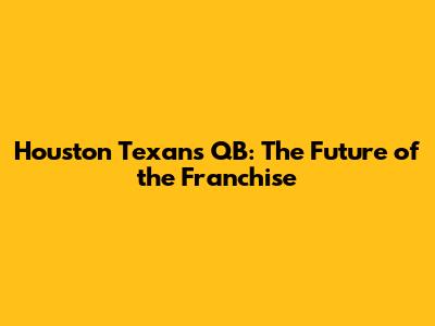 Houston Texans QB: The Future of the Franchise