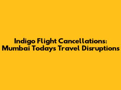 Indigo Flight Cancellations: Mumbai Today's Travel Disruptions