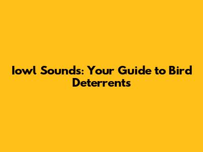 Iowl Sounds: Your Guide to Bird Deterrents