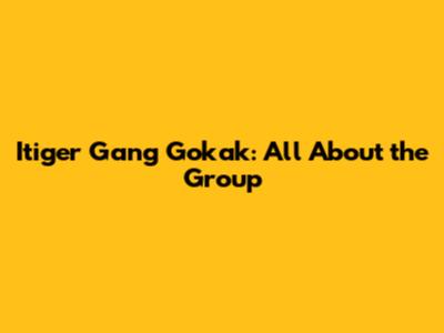 Itiger Gang Gokak: All About the Group