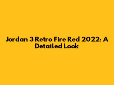 Jordan 3 Retro Fire Red 2022: A Detailed Look