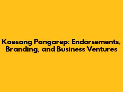 Kaesang Pangarep: Endorsements, Branding, and Business Ventures