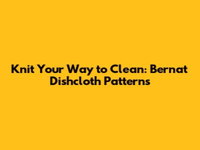 Knit Your Way to Clean: Bernat Dishcloth Patterns