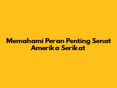 Memahami Peran Penting Senat Amerika Serikat