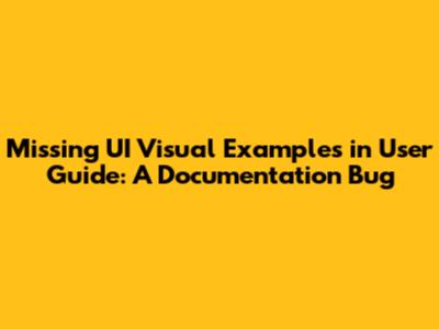 Missing UI Visual Examples in User Guide: A Documentation Bug