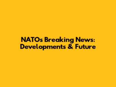 NATO's Breaking News: Developments & Future