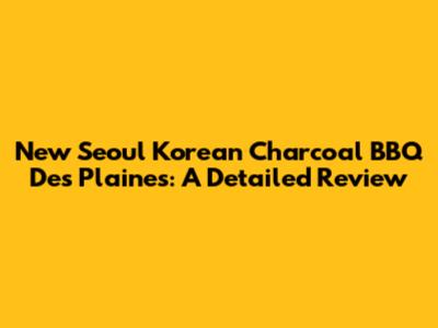 New Seoul Korean Charcoal BBQ Des Plaines: A Detailed Review