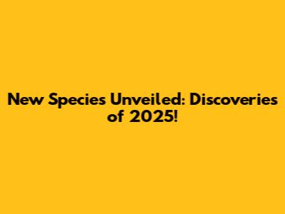 New Species Unveiled: Discoveries of 2025!