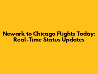 Newark to Chicago Flights Today: Real-Time Status Updates
