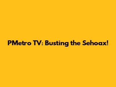 PMetro TV: Busting the Sehoax!