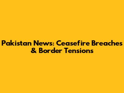 Pakistan News: Ceasefire Breaches & Border Tensions