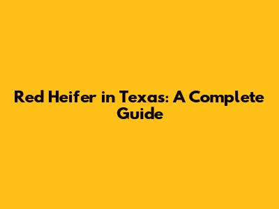 Red Heifer in Texas: A Complete Guide