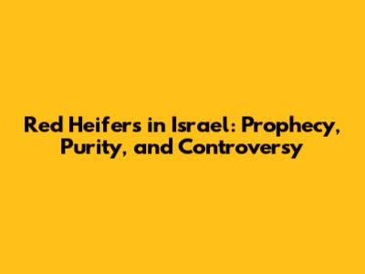 Red Heifers in Israel: Prophecy, Purity, and Controversy