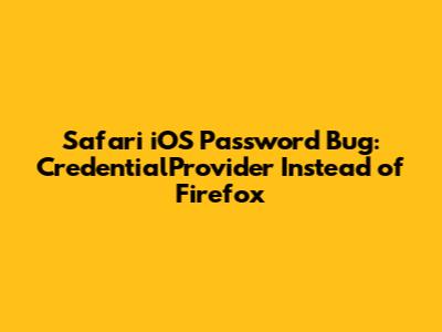 Safari iOS Password Bug: CredentialProvider Instead of Firefox