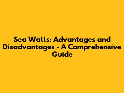 Sea Walls: Advantages and Disadvantages - A Comprehensive Guide