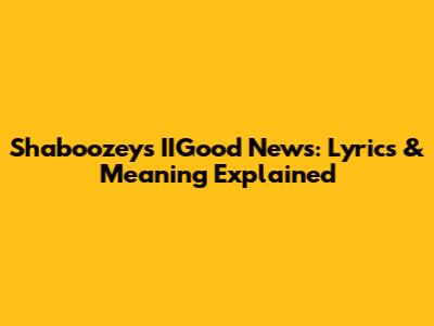 Shaboozey's "IIGood News": Lyrics & Meaning Explained