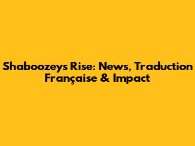 Shaboozey's Rise: News, Traduction Française & Impact