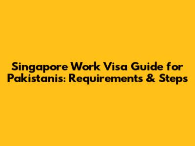 Singapore Work Visa Guide for Pakistanis: Requirements & Steps