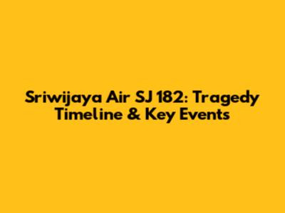 Sriwijaya Air SJ 182: Tragedy Timeline & Key Events