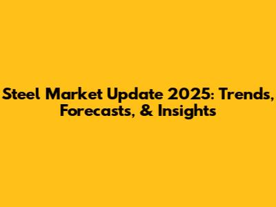 Steel Market Update 2025: Trends, Forecasts, & Insights