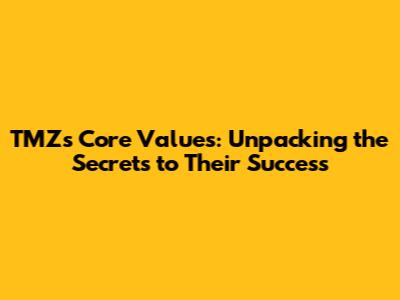 TMZ's Core Values: Unpacking the Secrets to Their Success