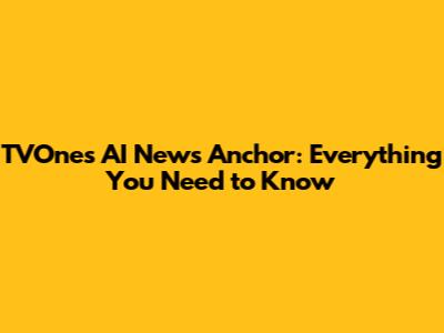 TVOne's AI News Anchor: Everything You Need to Know