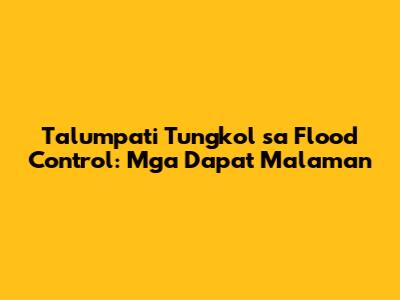 Talumpati Tungkol sa Flood Control: Mga Dapat Malaman