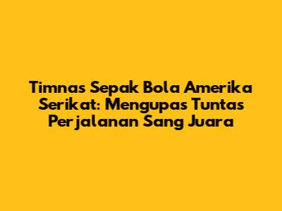 Timnas Sepak Bola Amerika Serikat: Mengupas Tuntas Perjalanan Sang Juara
