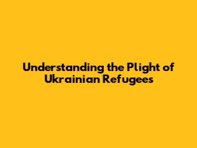 Understanding the Plight of Ukrainian Refugees