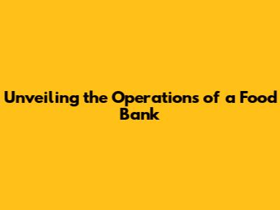 Unveiling the Operations of a Food Bank