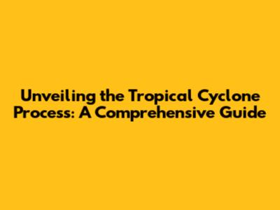Unveiling the Tropical Cyclone Process: A Comprehensive Guide