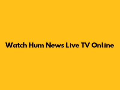 Watch Hum News Live TV Online