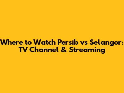 Where to Watch Persib vs Selangor: TV Channel & Streaming